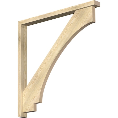 Ekena Millwork Imperial Block Rough Sawn Bracket w/ Offset Brace, Douglas Fir, 4"W x 46"D x 46"H BKT0402X46X46IMP05RDF